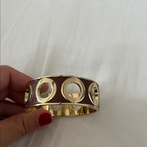 Banana Republic Gold and Brown Leather Bracelet